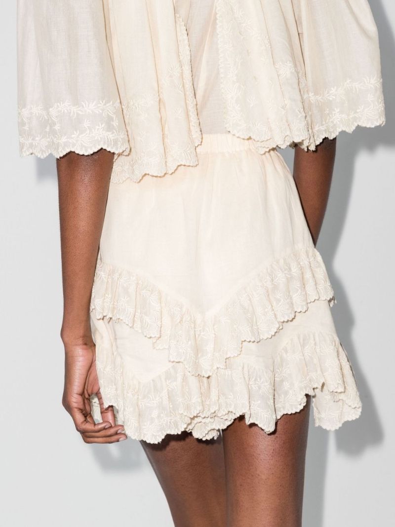 Neutral Locadi Frilled Mini Skort