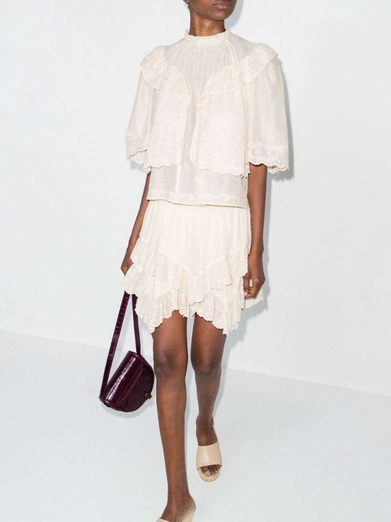 Neutral Locadi Frilled Mini Skort