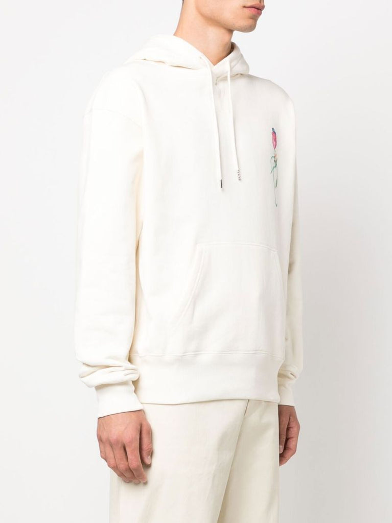 Neutral Flowers Cotton Hoodie