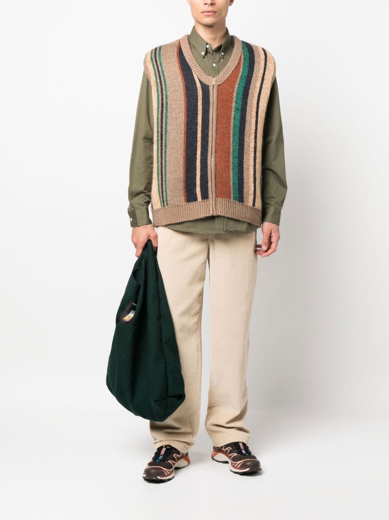 Neutral Larry Striped Knit Vest