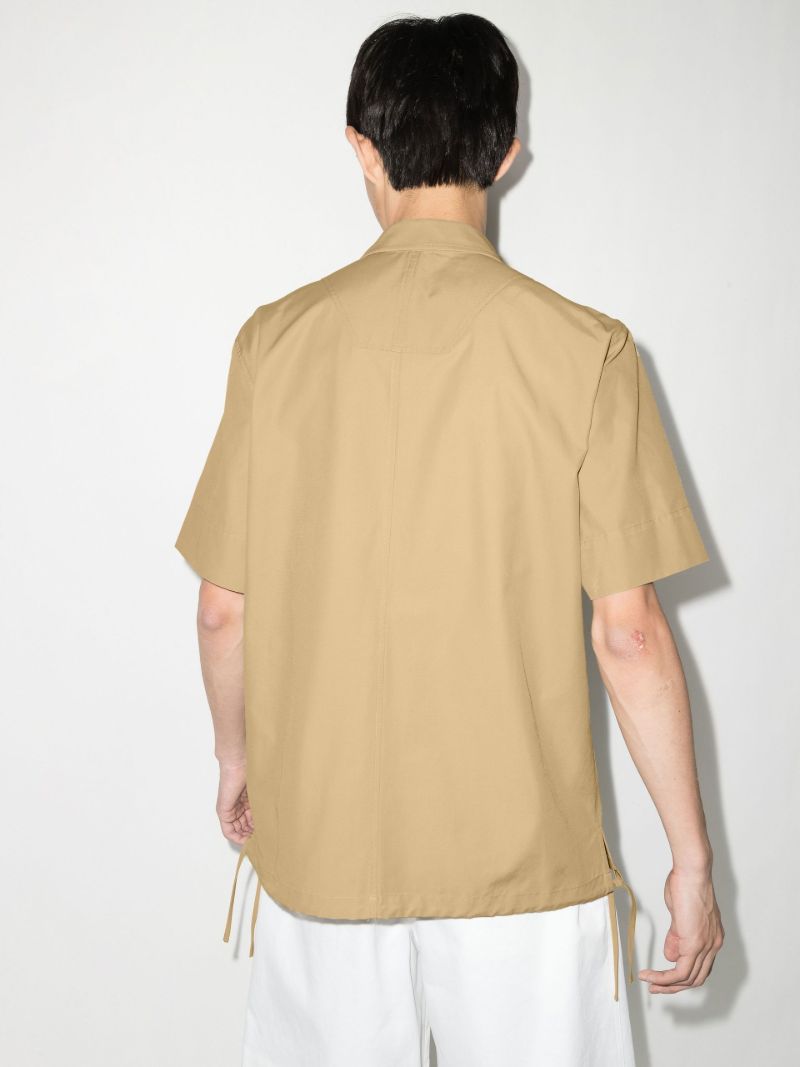 Neutral Zip-up Short Sleeve Shirt