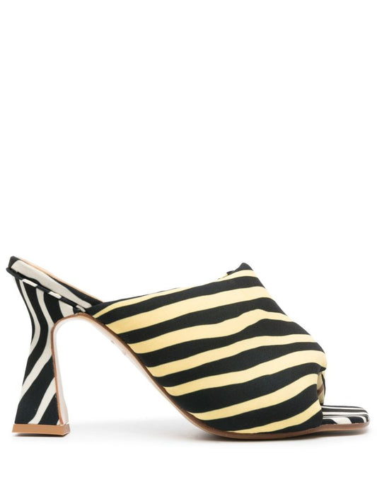 Yellow Euan 100 Striped Mules
