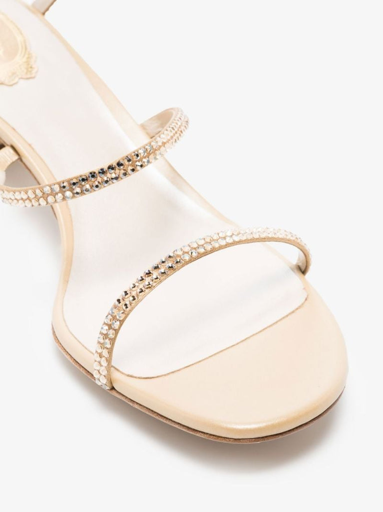 Neutral Cleo 40 Crystal Embellished Satin Sandals