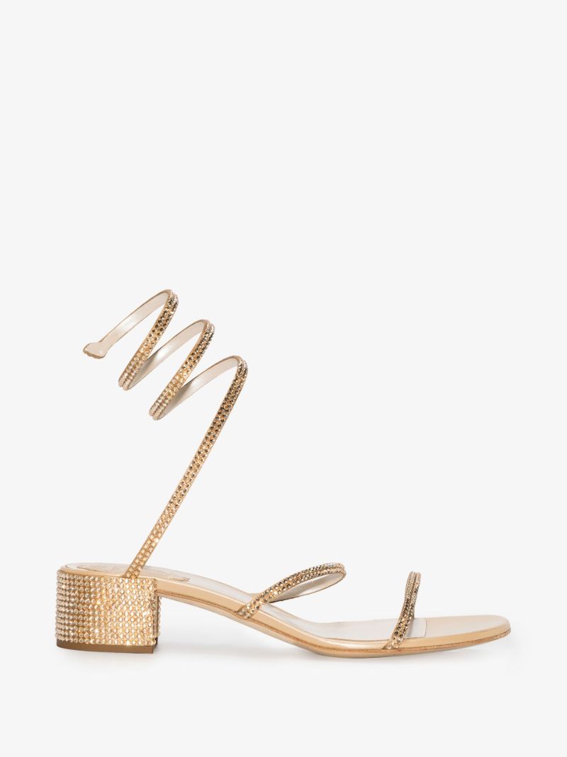 Neutral Cleo 40 Crystal Embellished Satin Sandals