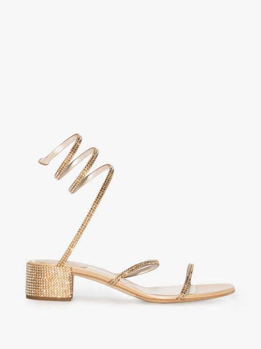 Neutral Cleo 40 Crystal Embellished Satin Sandals