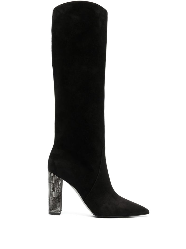 Black 100 Suede Knee-high Boots