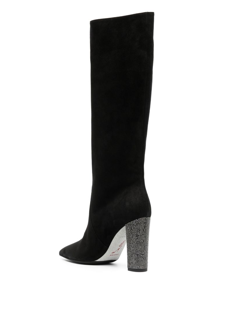 Black 100 Suede Knee-high Boots