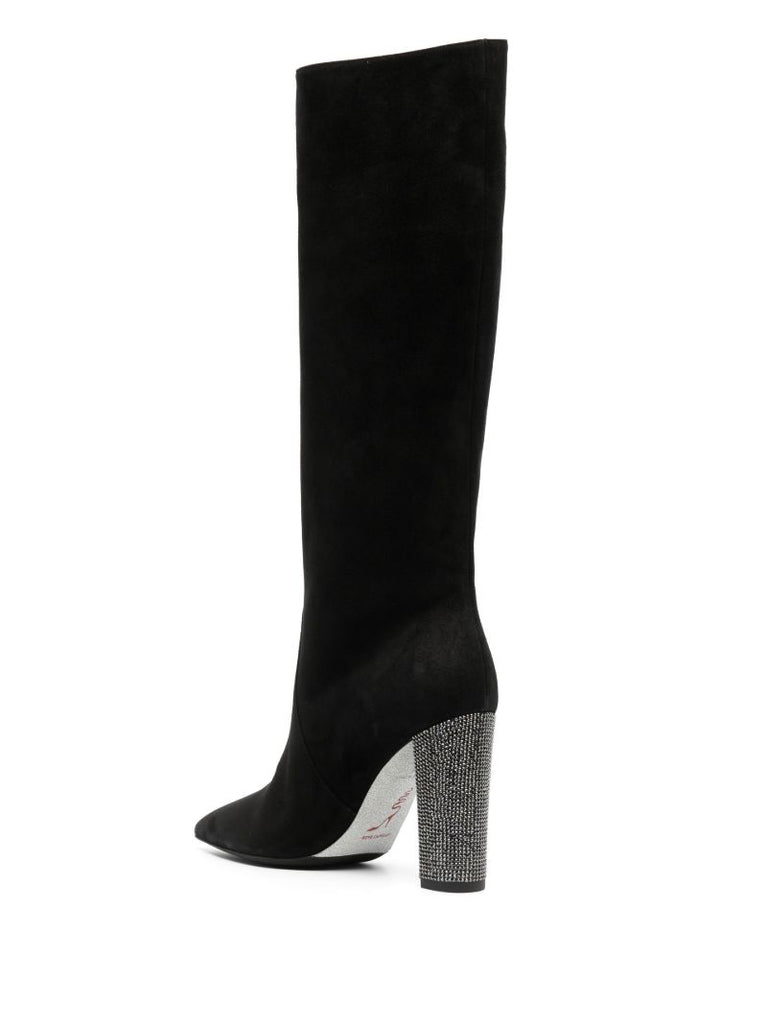 Black 100 Suede Knee-high Boots