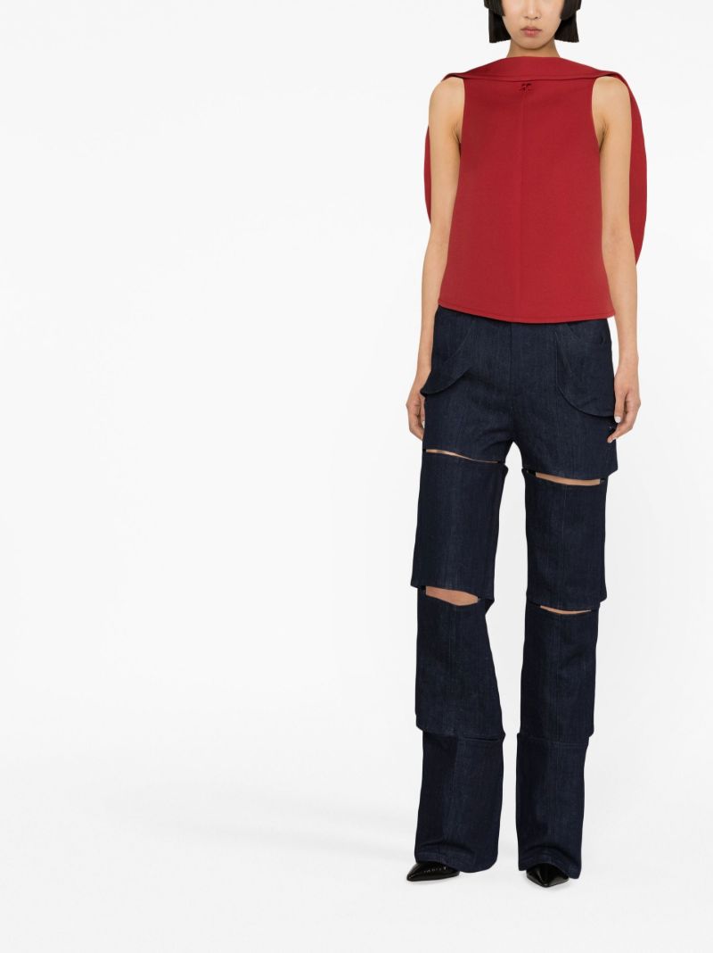 Red Logo Detail Sleeveless Top