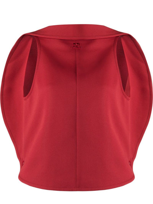 Red Logo Detail Sleeveless Top