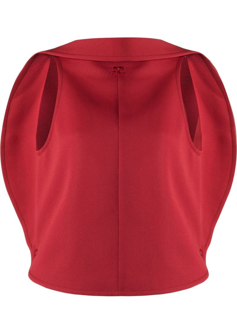 Red Logo Detail Sleeveless Top