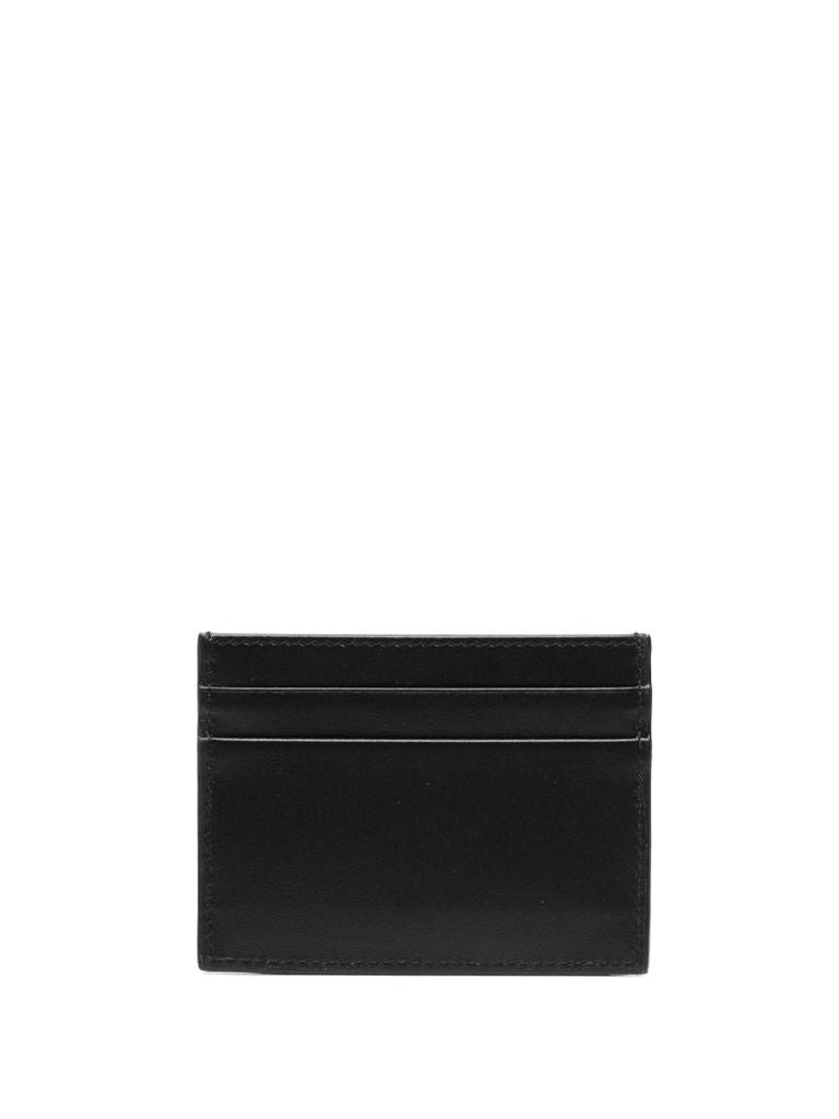 Black Logo Plaque Leather Cardholder