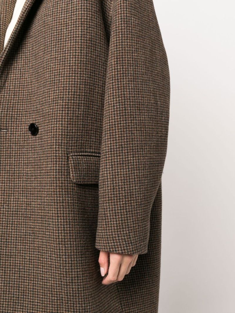 Brown Efegozi Houndstooth Virgin Wool Coat