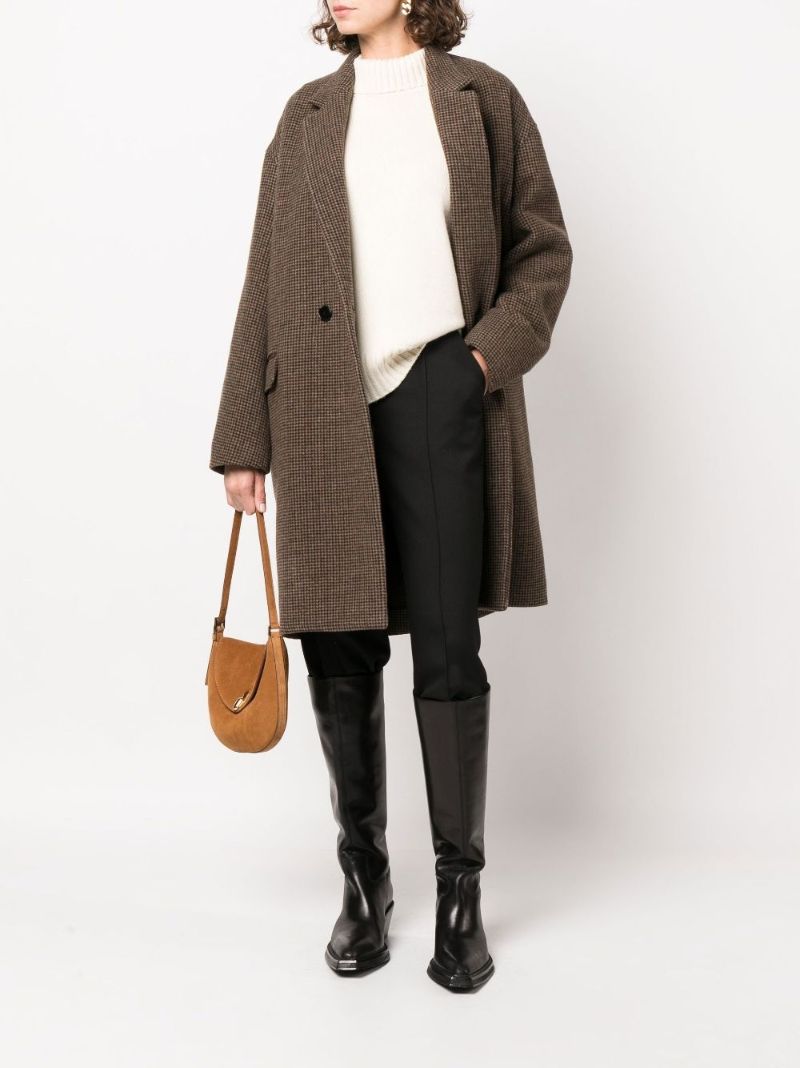 Brown Efegozi Houndstooth Virgin Wool Coat
