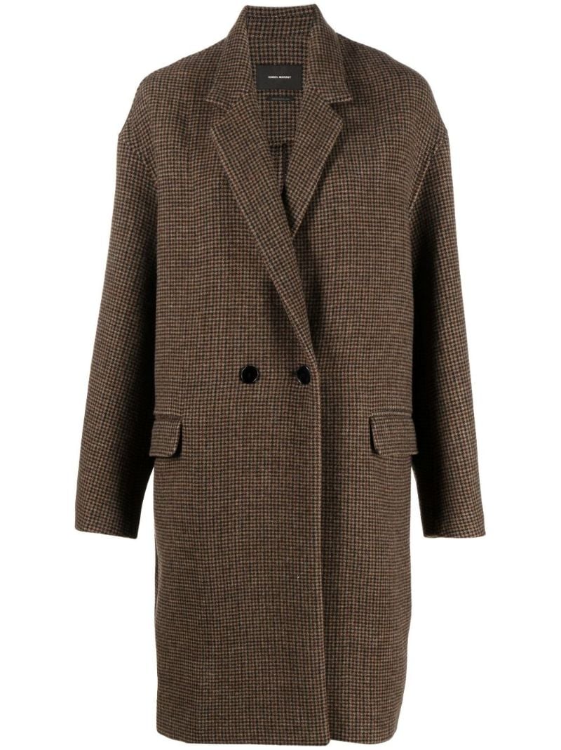 Brown Efegozi Houndstooth Virgin Wool Coat