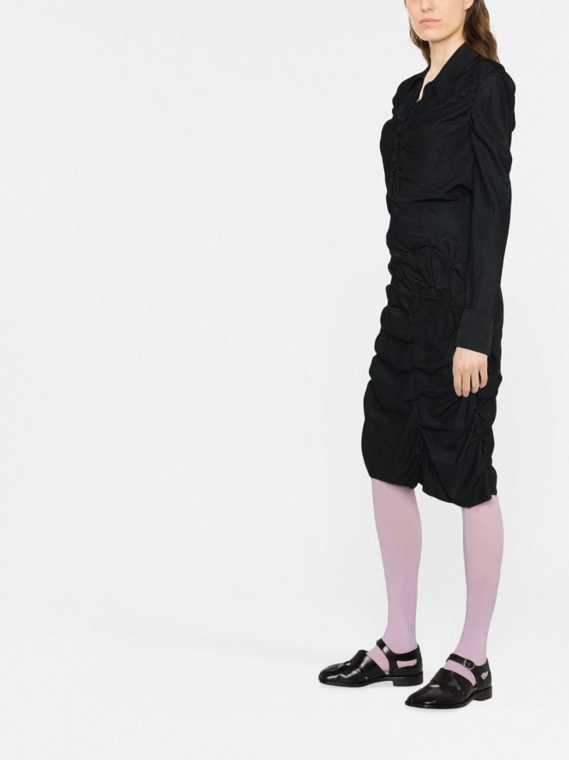 Black Ruched Silk Skirt