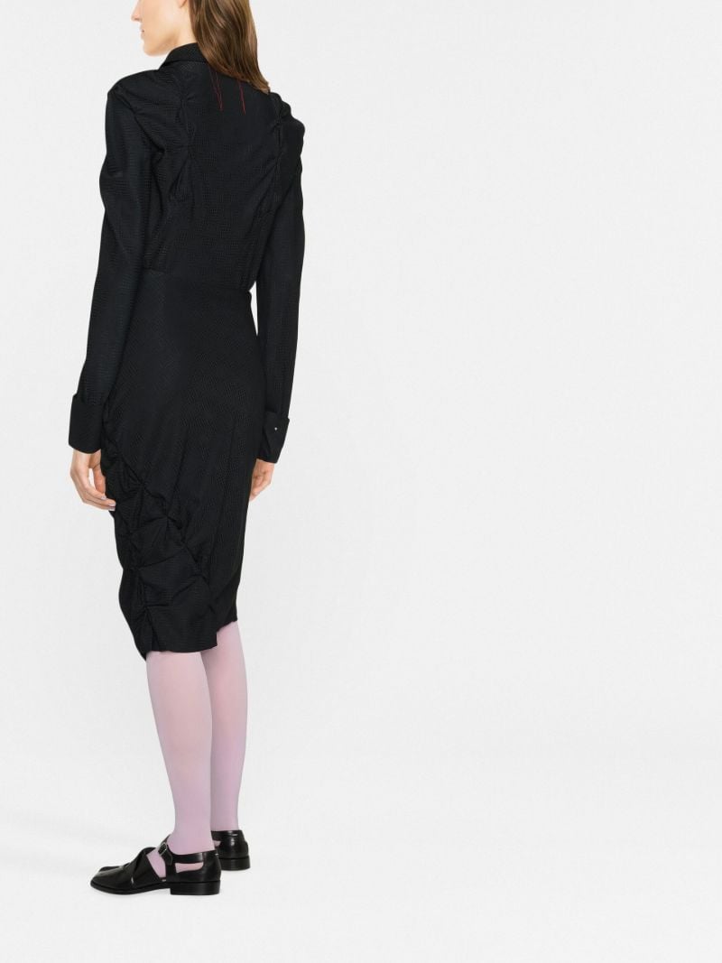 Black Ruched Silk Skirt