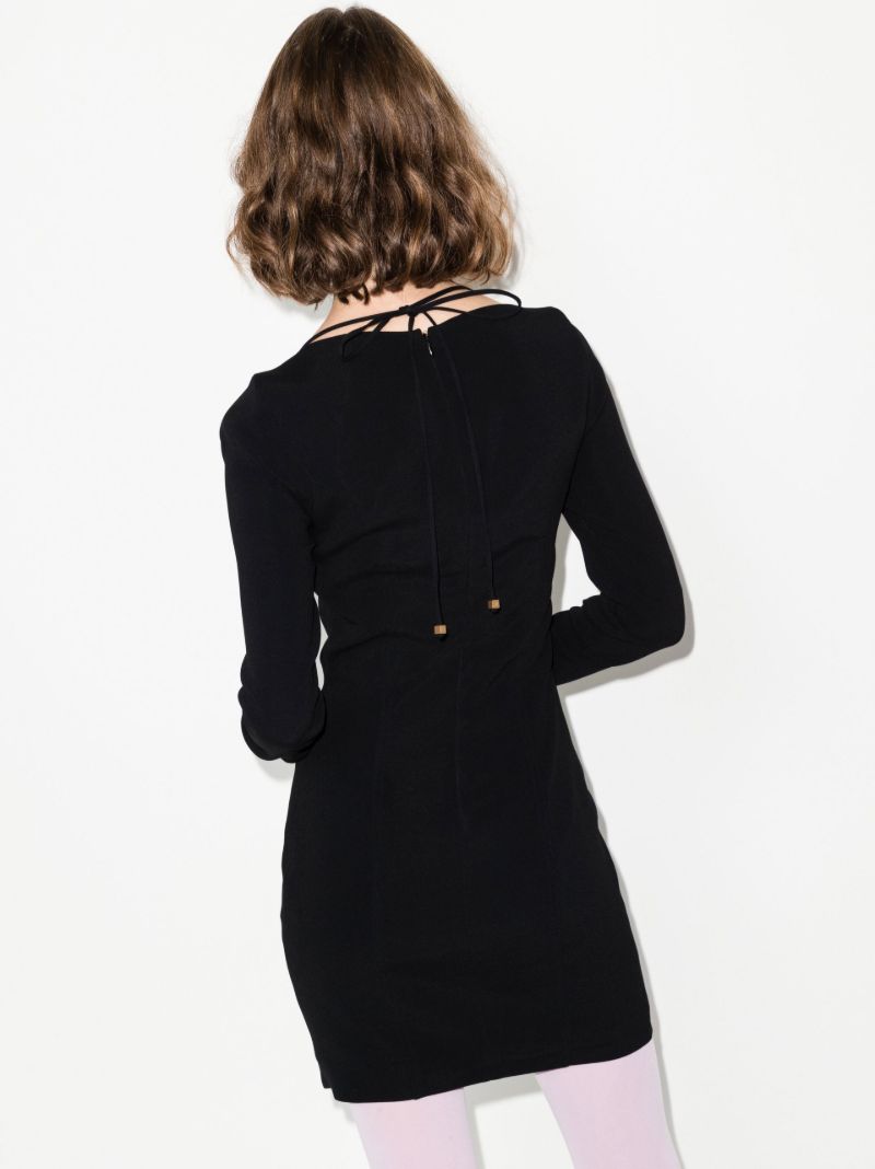 Black Halterneck Long Sleeve Dress