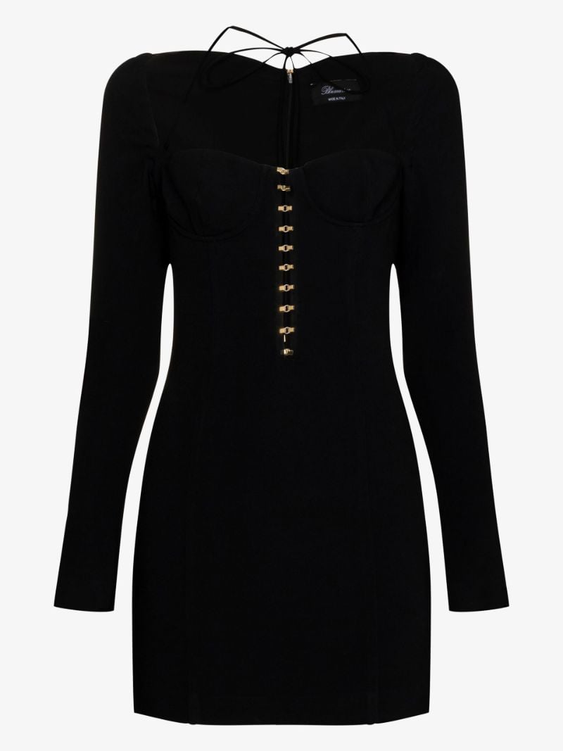 Black Halterneck Long Sleeve Dress