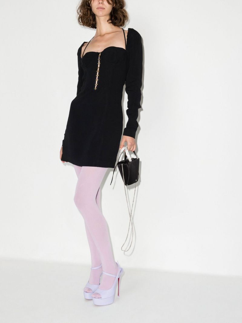 Black Halterneck Long Sleeve Dress