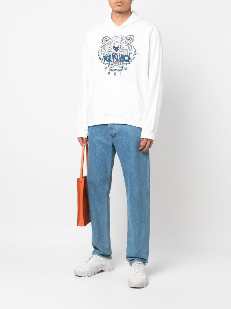 White Tiger Logo Cotton Hoodie
