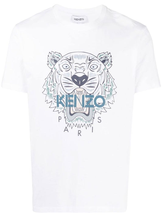 White Tiger Print T-shirt