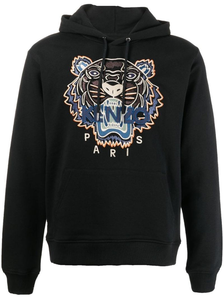 Black Tiger Head Embroidered Sweatshirt