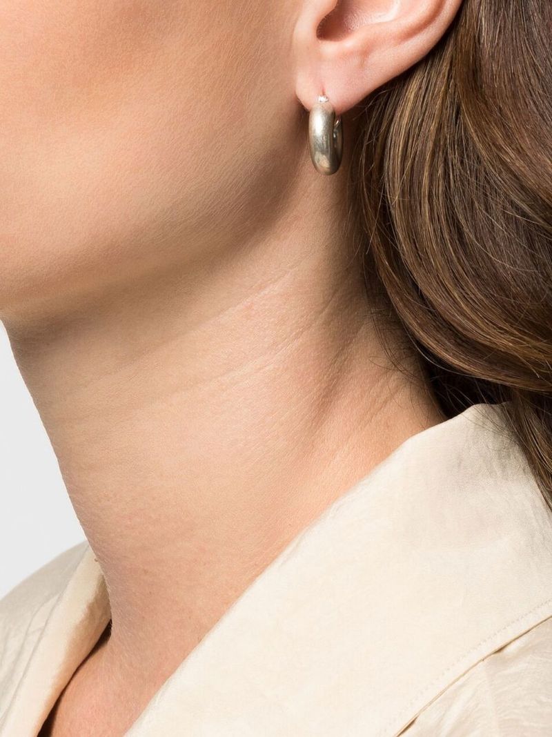 Silver-tone Sculptural Hoop Earrings