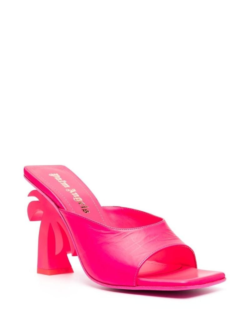 Pink Palm 95 Leather Mules