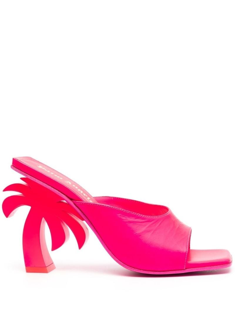 Pink Palm 95 Leather Mules