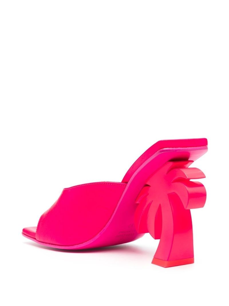 Pink Palm 95 Leather Mules