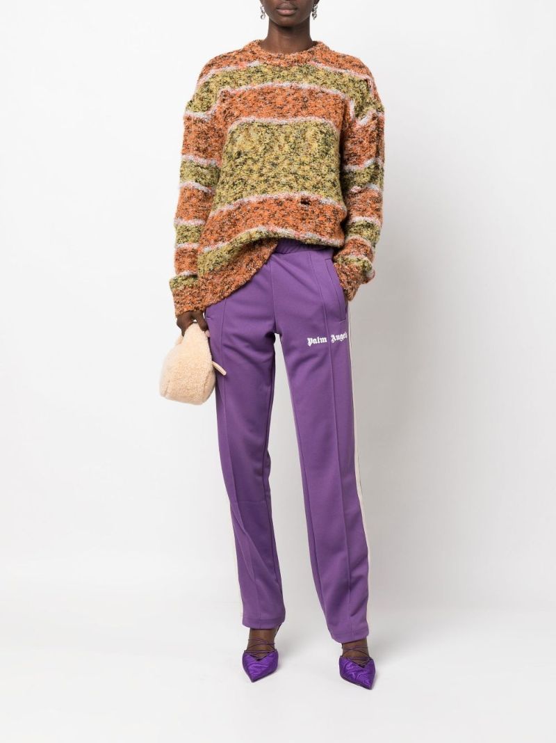 Purple Logo Print Track Pants