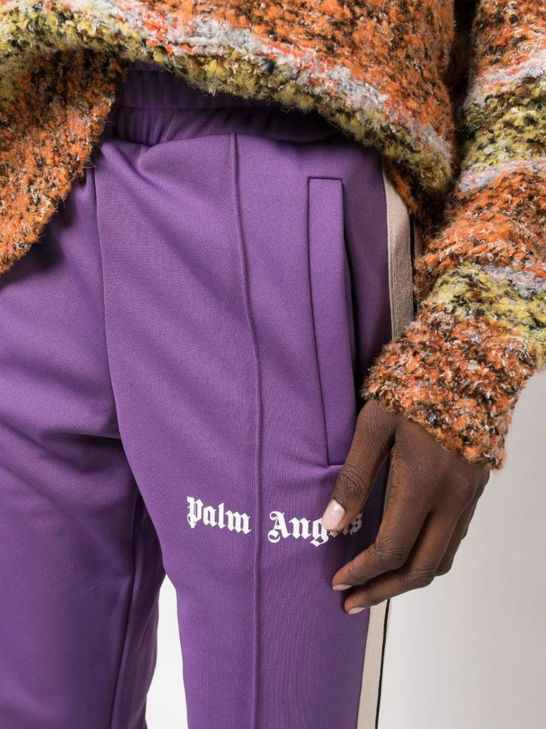 Purple Logo Print Track Pants