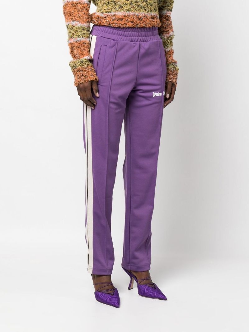 Purple Logo Print Track Pants