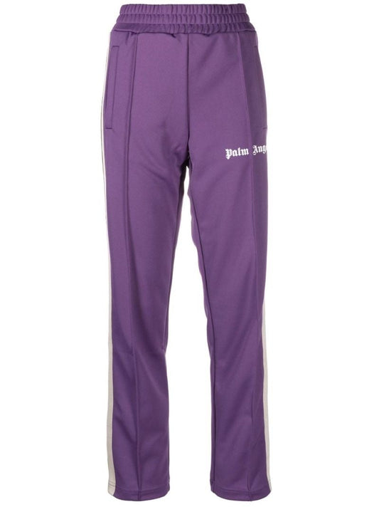 Purple Logo Print Track Pants