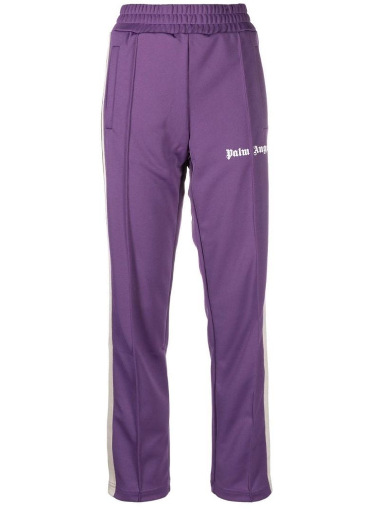 Purple Logo Print Track Pants