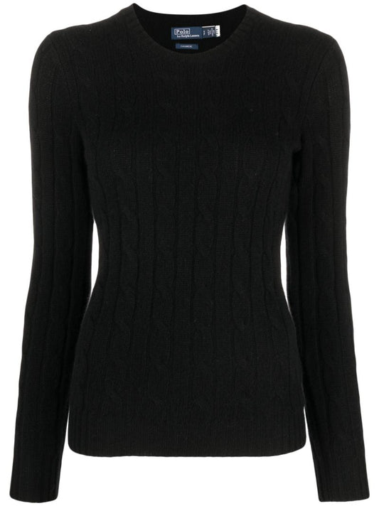Black Julianna Cashmere Cable Knit Sweater