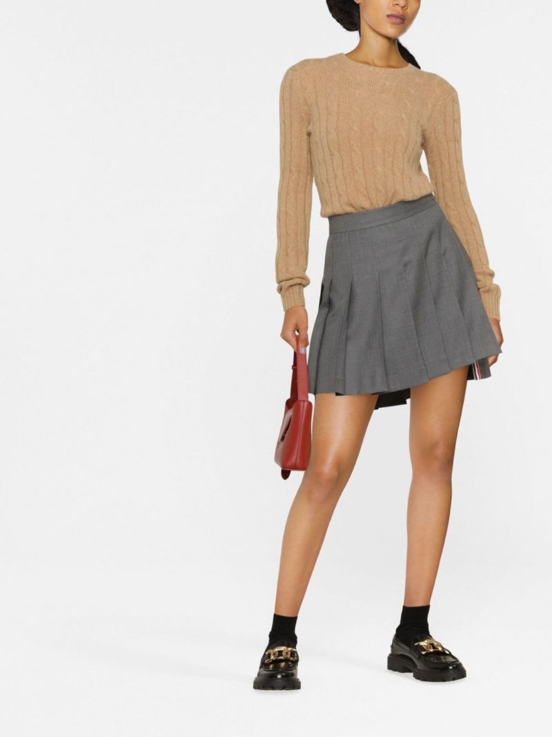 Brown Cable-knit Cashmere Sweater