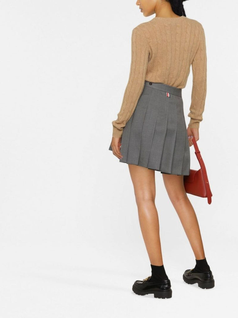 Brown Cable-knit Cashmere Sweater