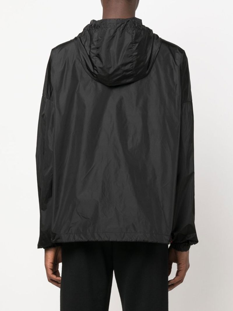 Black Icon Logo Print Windbreaker Jacket