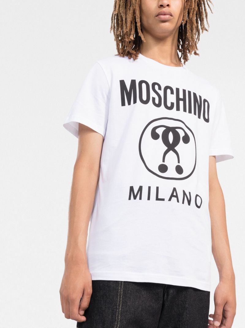 White Logo Print Cotton T-shirt