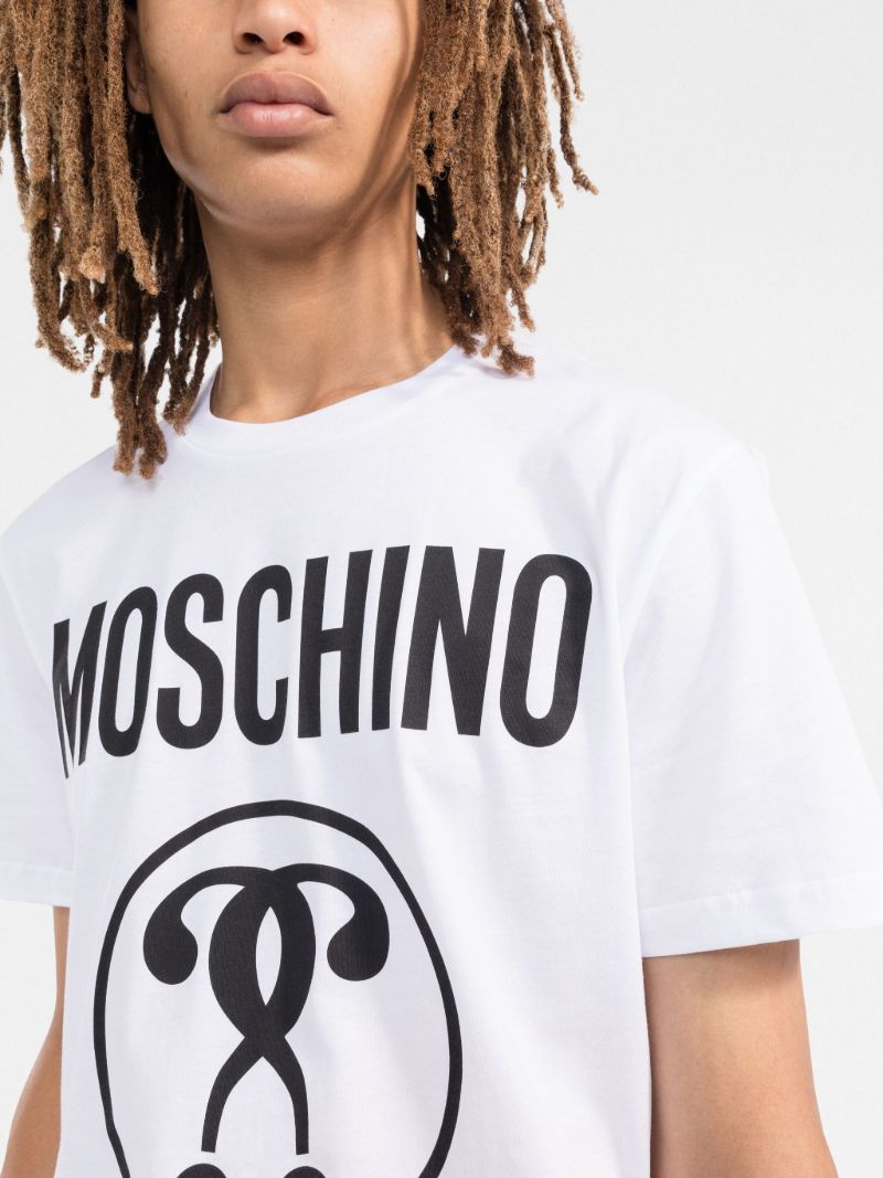 White Logo Print Cotton T-shirt