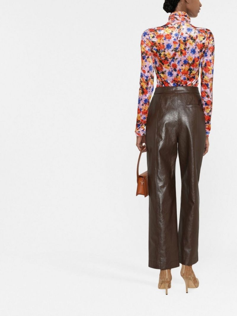 Orange Giloyela Floral Turtleneck Top