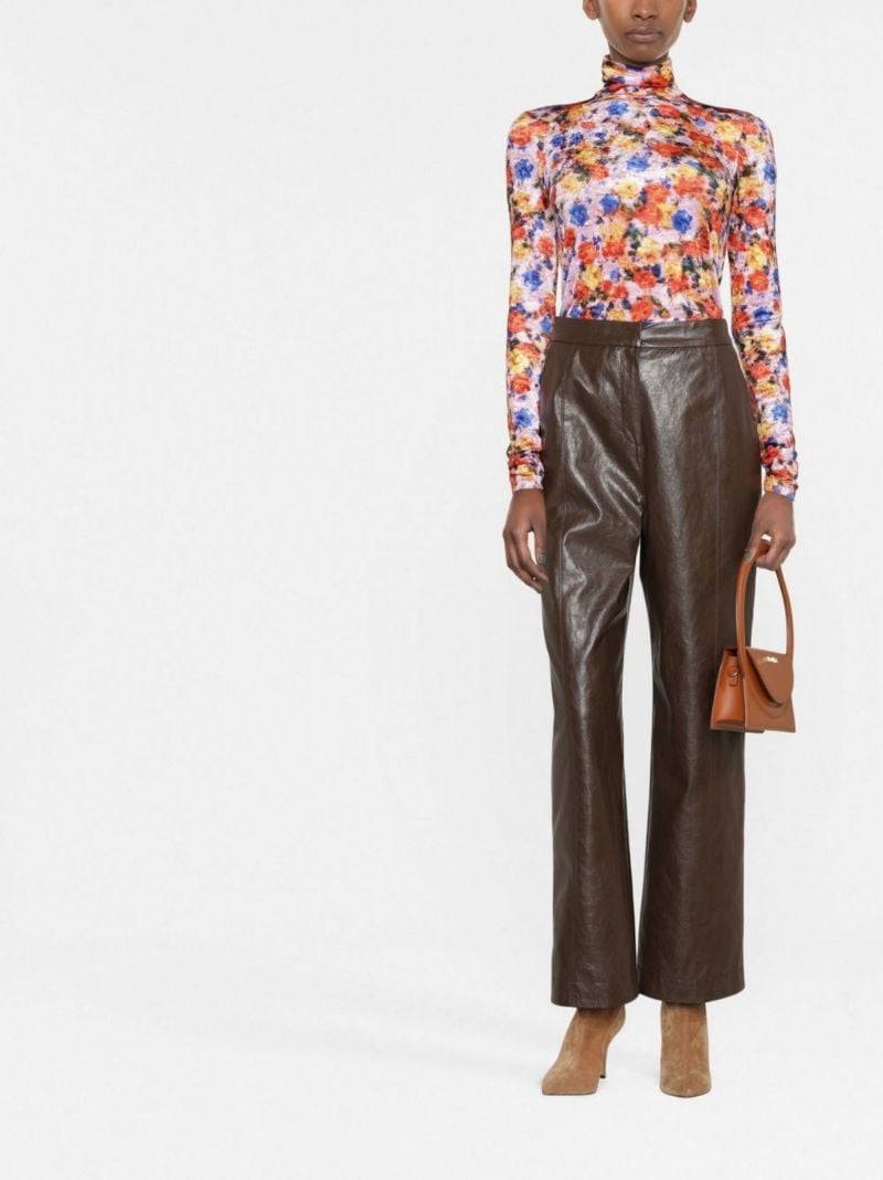 Orange Giloyela Floral Turtleneck Top