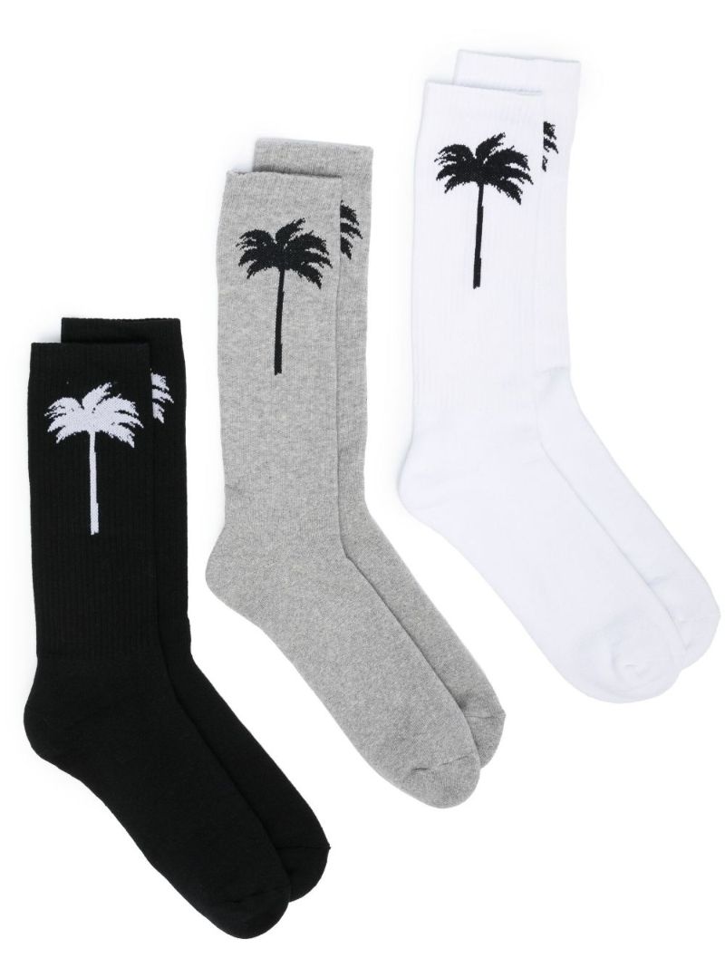 Black Logo Cotton Sock Set