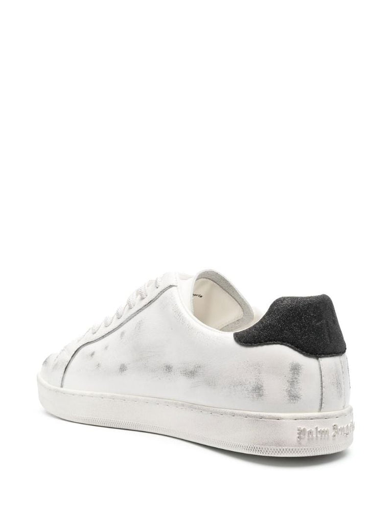 White Palm One Spray Print Leather Sneakers