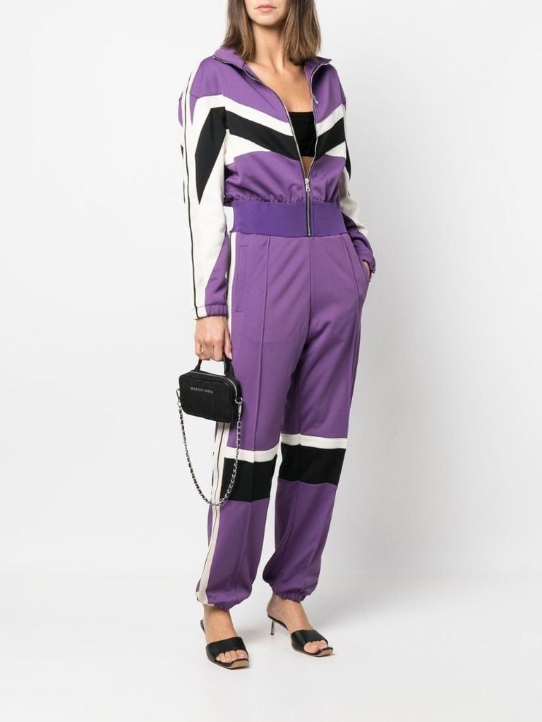 Purple Palm Track Chevron Jumpsuit
