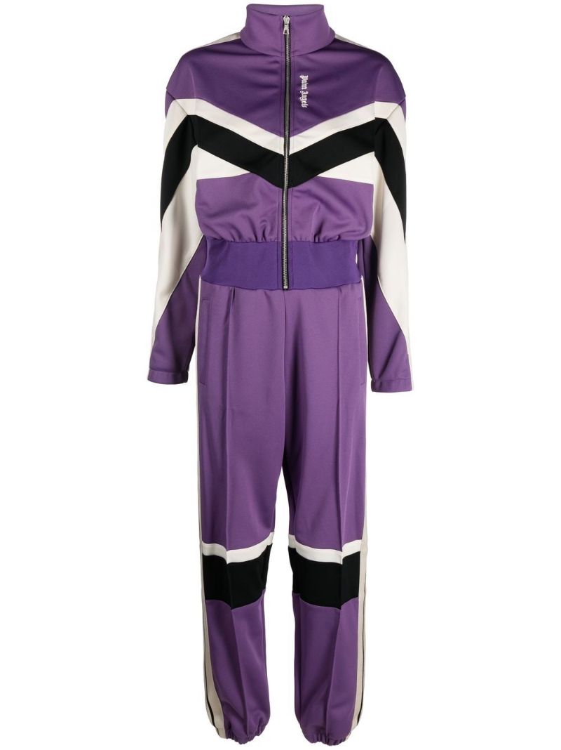 Purple Palm Track Chevron Jumpsuit