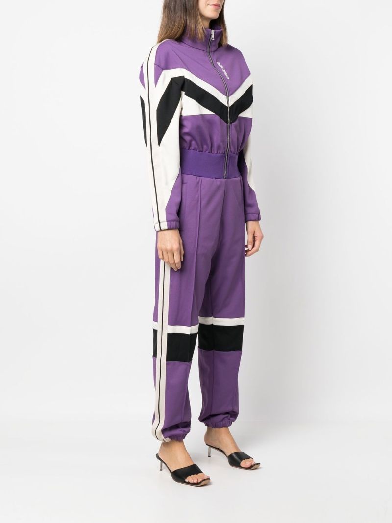 Purple Palm Track Chevron Jumpsuit