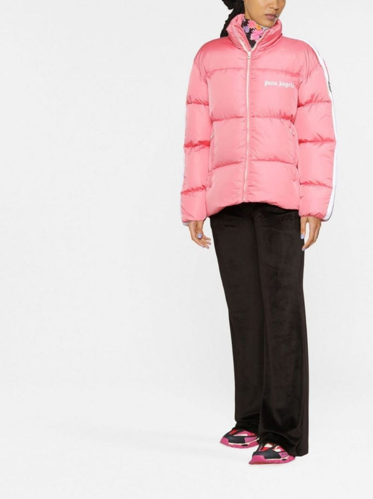 Pink Side Stripe Puffer Jacket